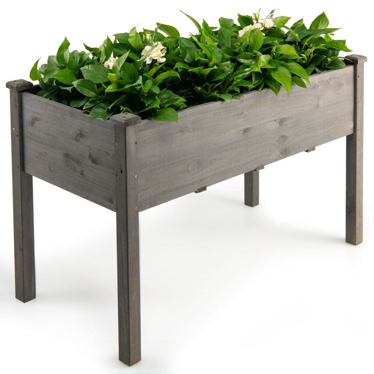 Wooden Raised Vegetable Garden Bed Elevated Grow Vegetable Planter Doba